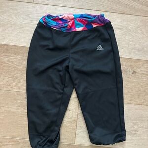 Softball pants Adidas Kids Black Leggings with Colorful Waistband